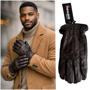 3M Thinsulate Mens Insulated Leather Gloves Brown Large